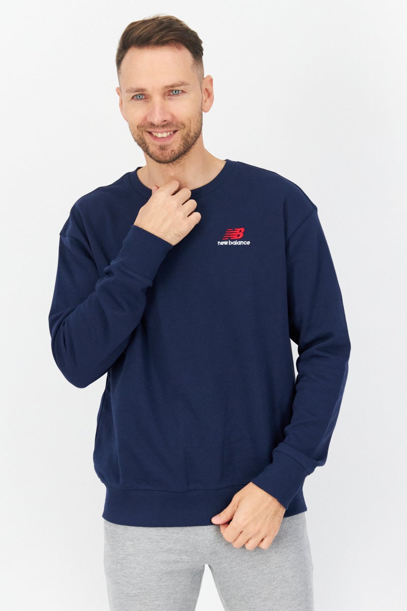 Unisex Sportswear Fit Long Sleeves Sweatshirt, Navy Blue