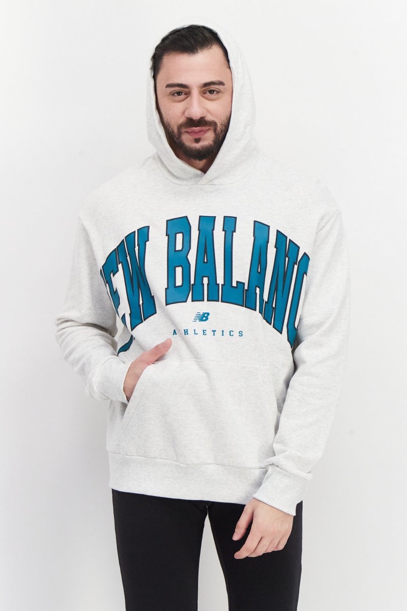 Men Oversized Fit Long Sleeve Outdoor Sweatshirt, Light Grey