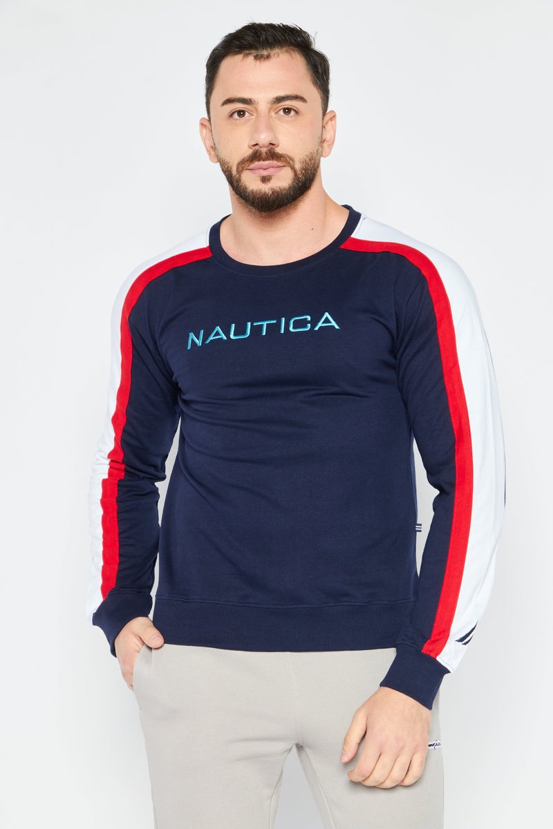 Men Sportswear Fit Outdoor Long Sleeve Sweatshirt, Navy