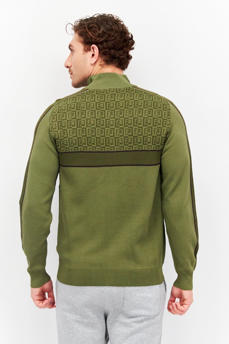 Men Sportswear Fit Long Sleeves Outdoor Sweatshirt, Olive