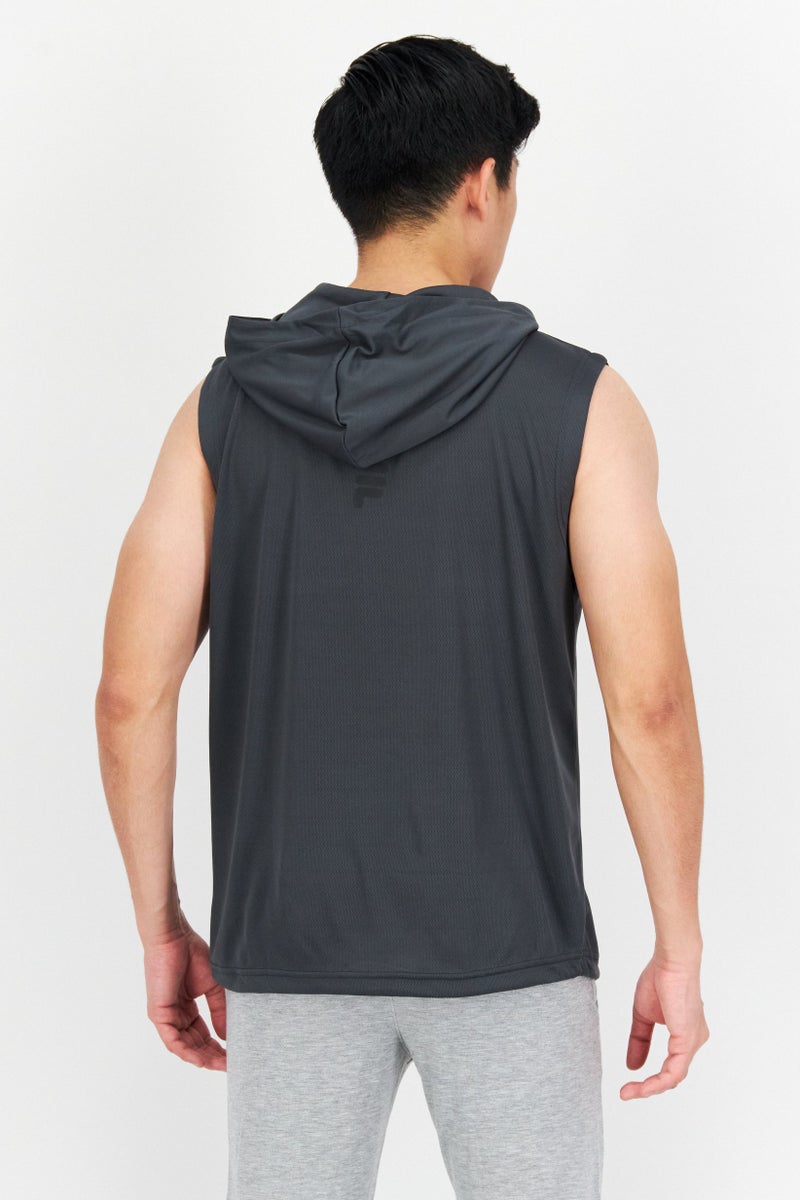 Men Sportswear Fit Sleeveless Training Sweatshirt, Slate Grey