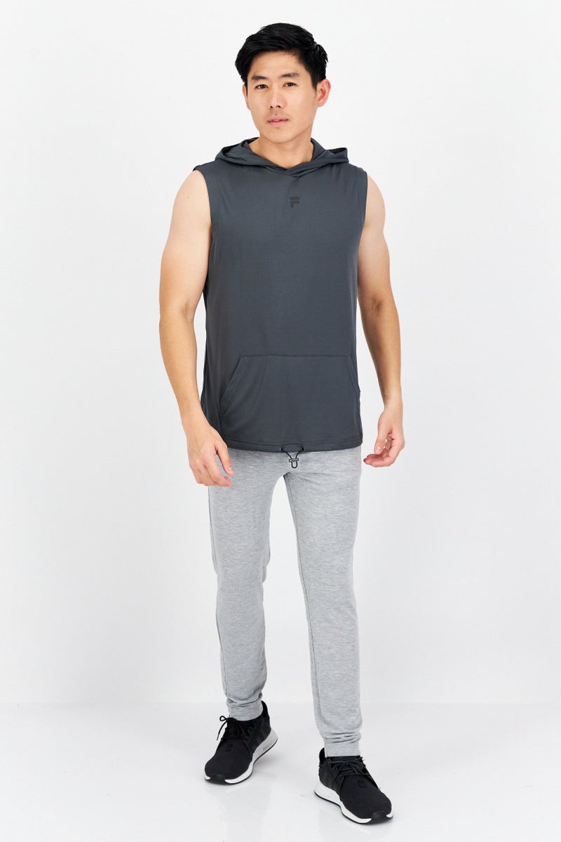 Men Sportswear Fit Sleeveless Training Sweatshirt, Slate Grey