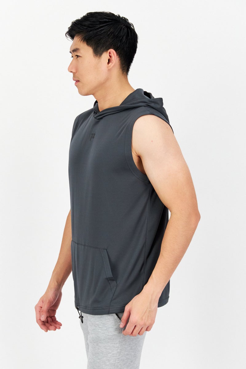 Men Sportswear Fit Sleeveless Training Sweatshirt, Slate Grey
