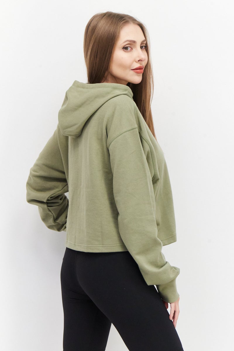 Women Sportswear Fit Long Sleeve Training Sweatshirts, Light Olive