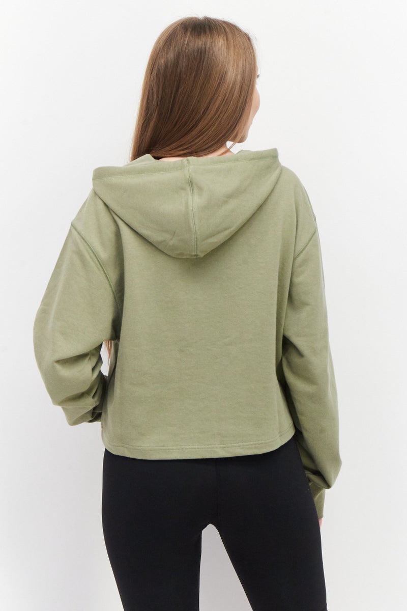 Women Sportswear Fit Long Sleeve Training Sweatshirts, Light Olive