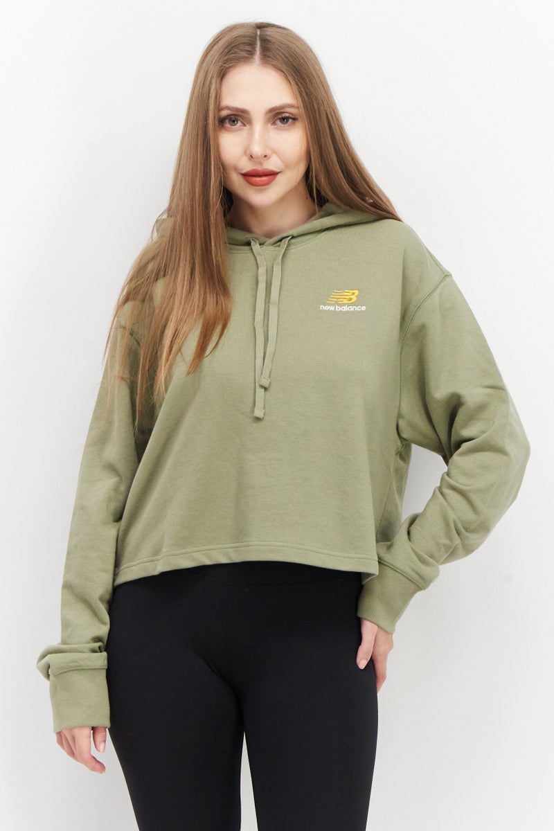 Women Sportswear Fit Long Sleeve Training Sweatshirts, Light Olive