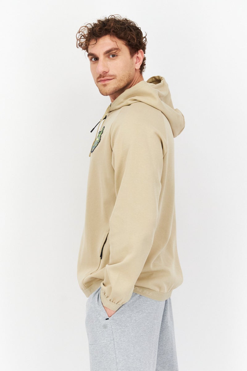 Men Sportswear Fit Long Sleeve Golf Sweatshirt, Dark Beige