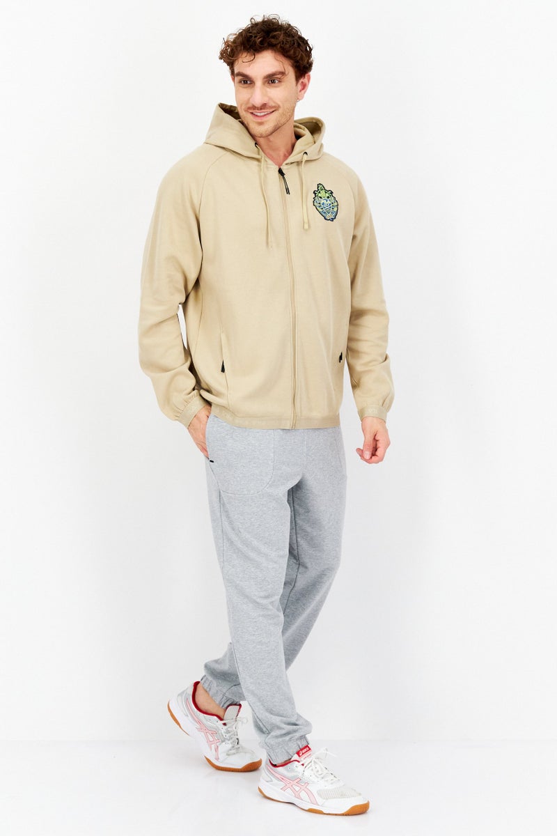 Men Sportswear Fit Long Sleeve Golf Sweatshirt, Dark Beige