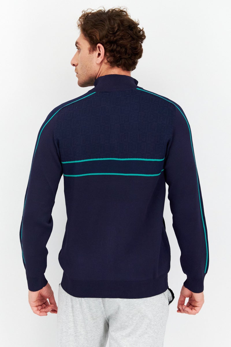 Men Sportswear Fit Long Sleeves Outdoor Sweatshirt, Navy
