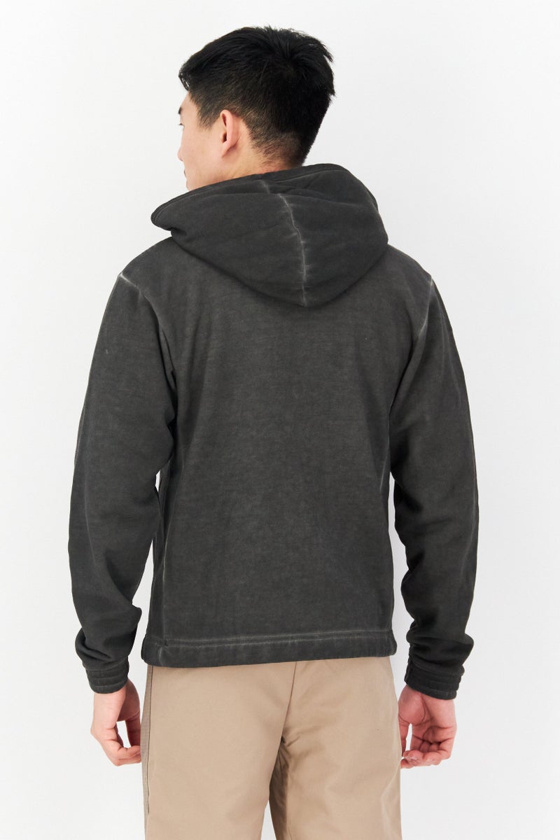 Men Sportswear Fit Long Sleeve Outdoor Sweatshirt, Washed Black