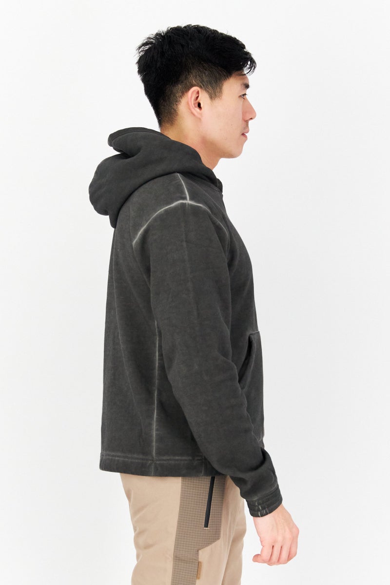 Men Sportswear Fit Long Sleeve Outdoor Sweatshirt, Washed Black