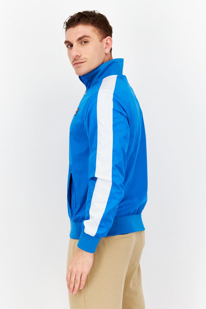Men Regular Fit Long Sleeves Sportswear Jacket, Blue
