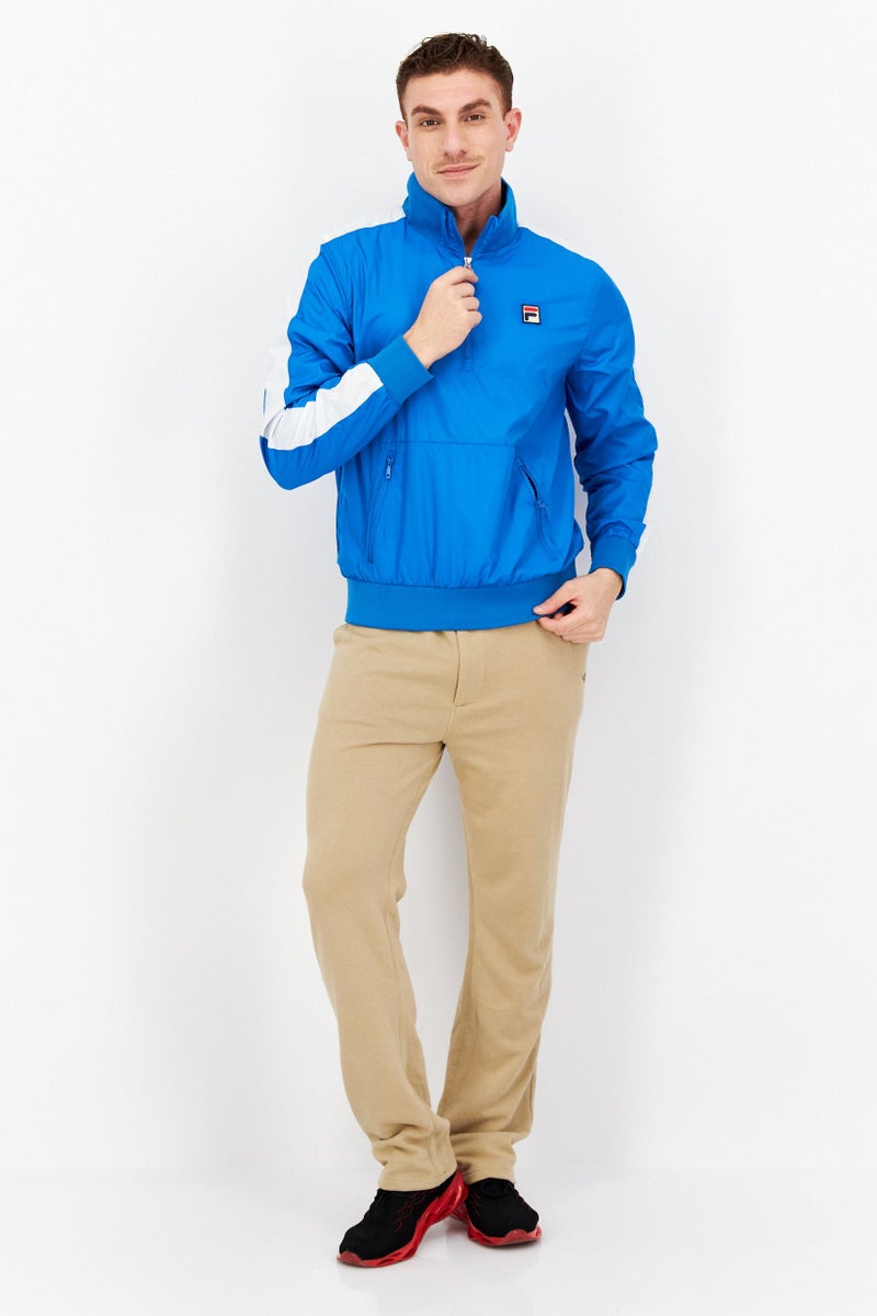 Men Regular Fit Long Sleeves Sportswear Jacket, Blue