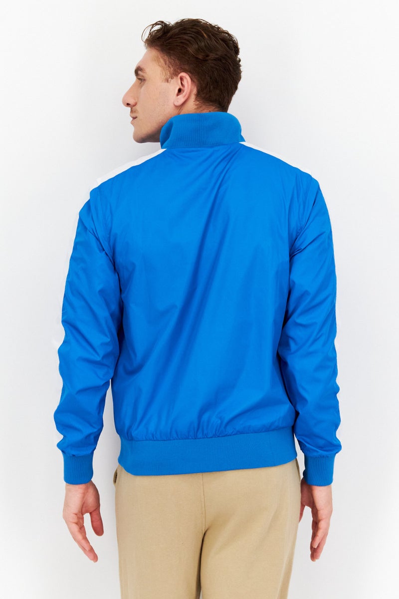 Men Regular Fit Long Sleeves Sportswear Jacket, Blue
