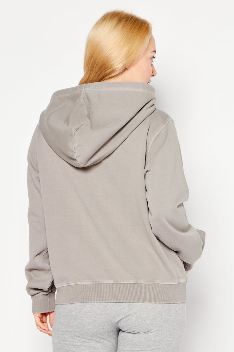 Women Long Sleeve Brand Logo Hoodie, Grey