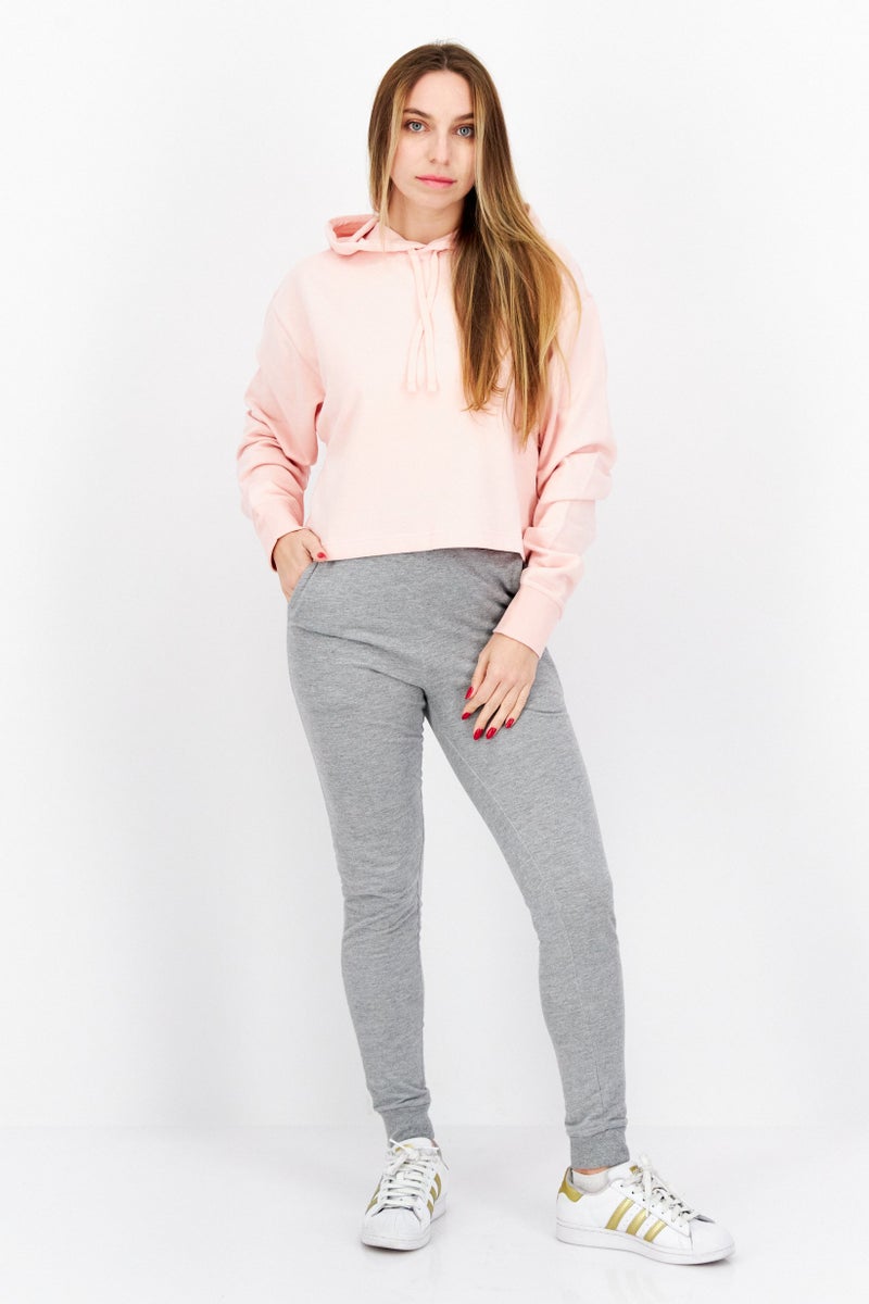 Women Sportswear Fit Brand Logo Training Hoodies, Pink