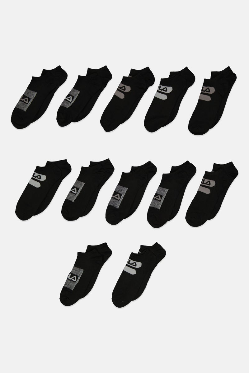 Men 12 pairs Brand Logo Crew Socks, Black