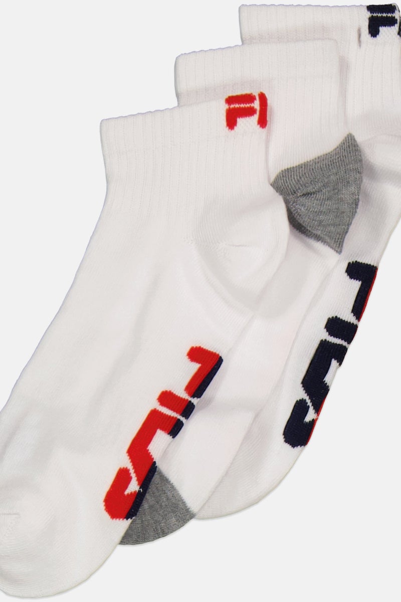 Men 12 Pair Brand Logo Socks, White