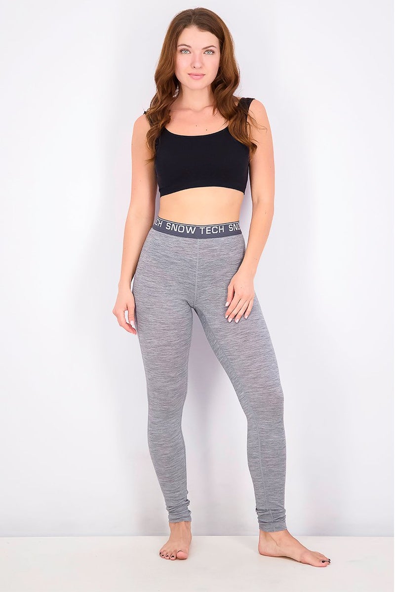 Women Pull On Solid Leggings, Grey