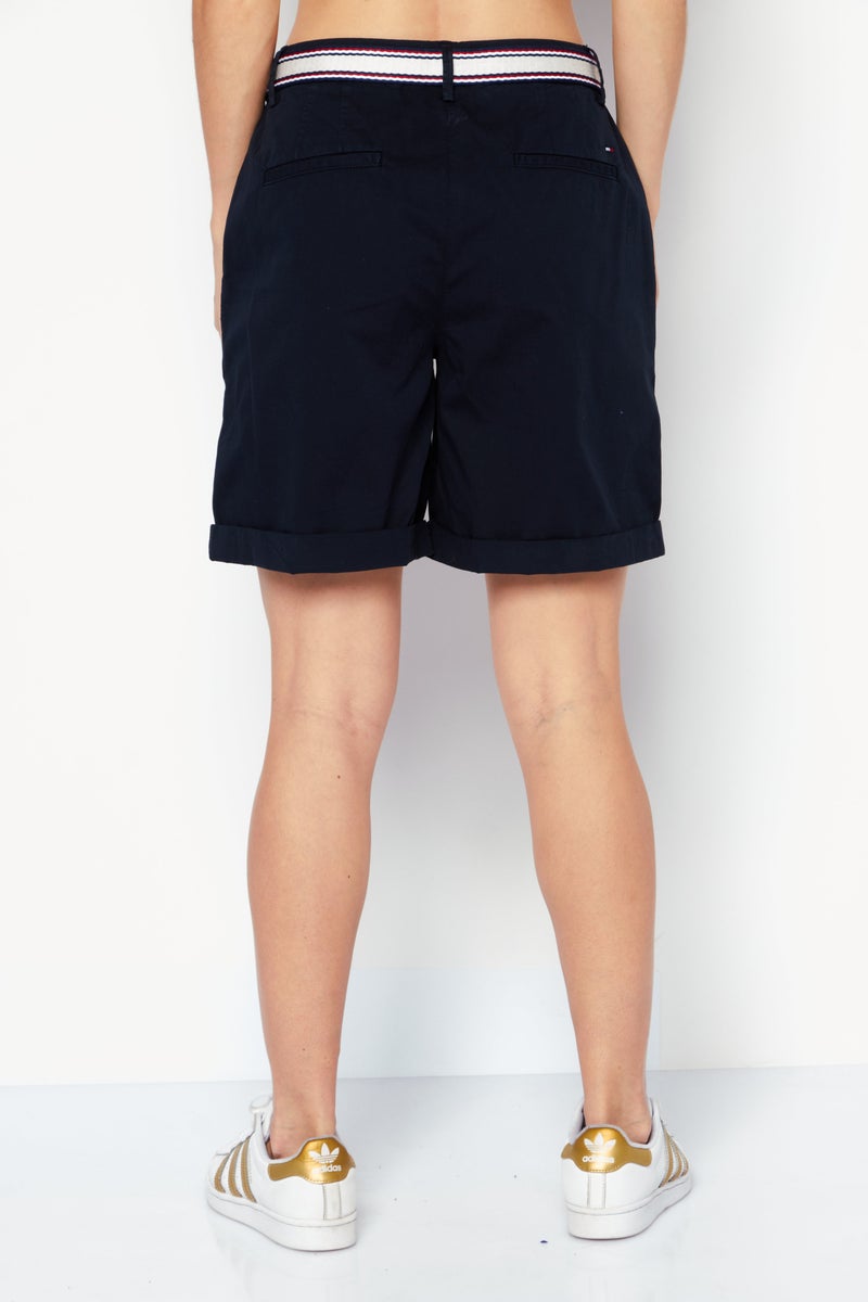 Women Plain Basic Short, Navy