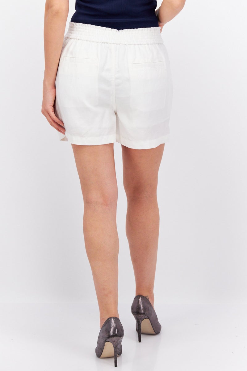 Women Solid Basic Short, White