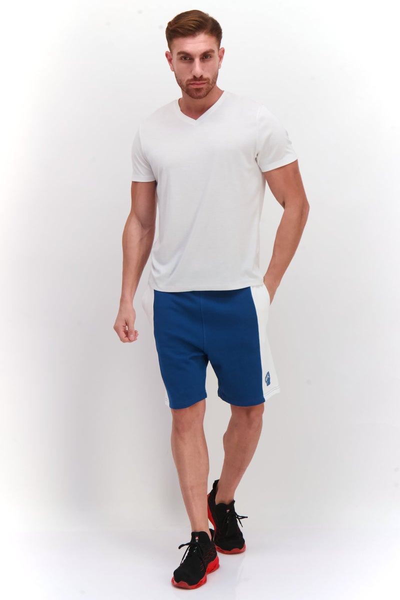 Men Sportswear Fit Drawstring Short, Teal Blue/White