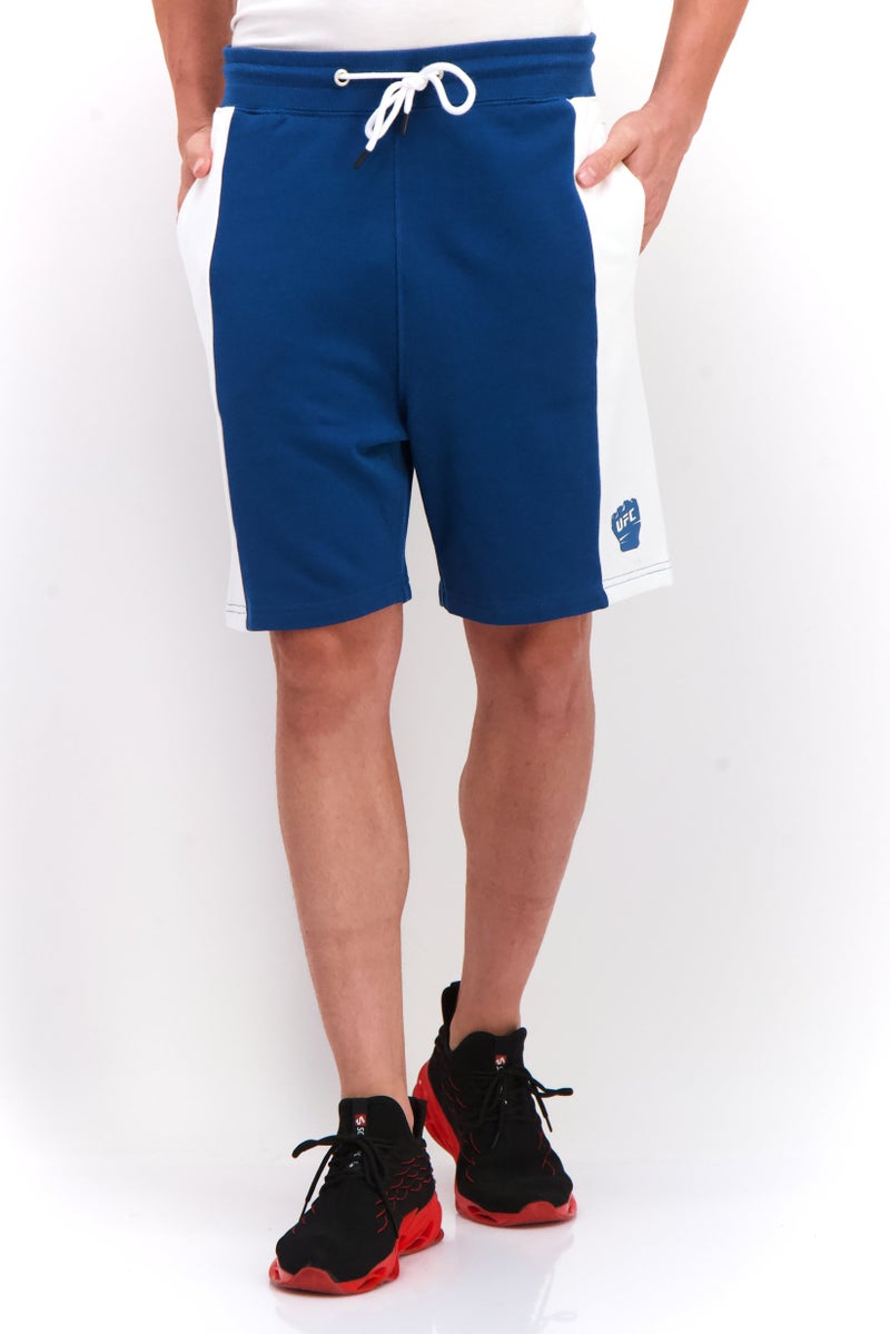 Men Sportswear Fit Drawstring Short, Teal Blue/White