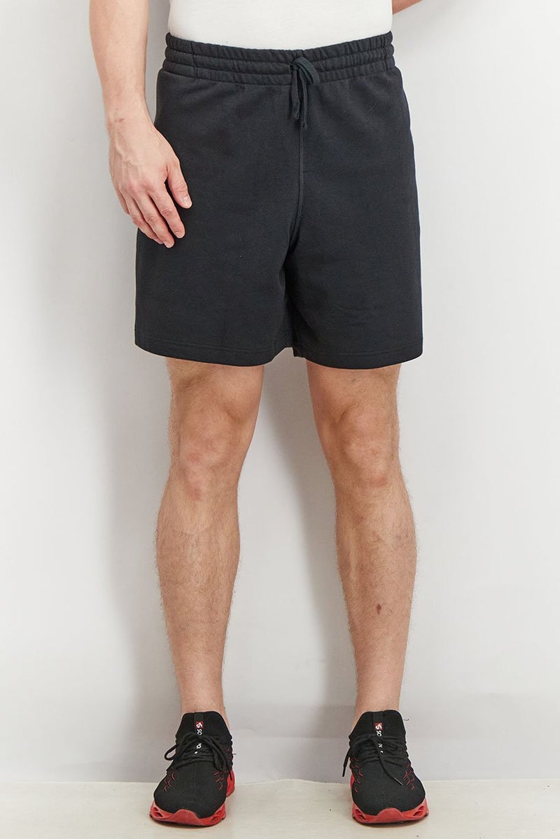 Men Sportwear Fit Embroidered Drawstring Short, Black