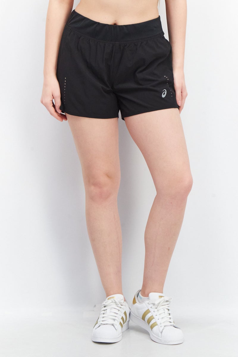 Women Sportswear Fit  Brand Logo 4 Inch Inseam Running Short, Black