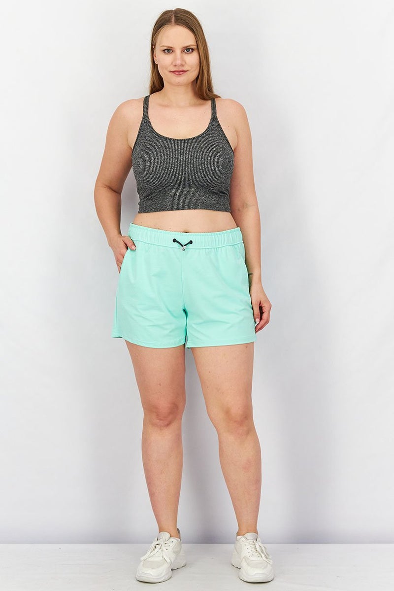 Women Sportswear Fit Training Shorts, Light Green