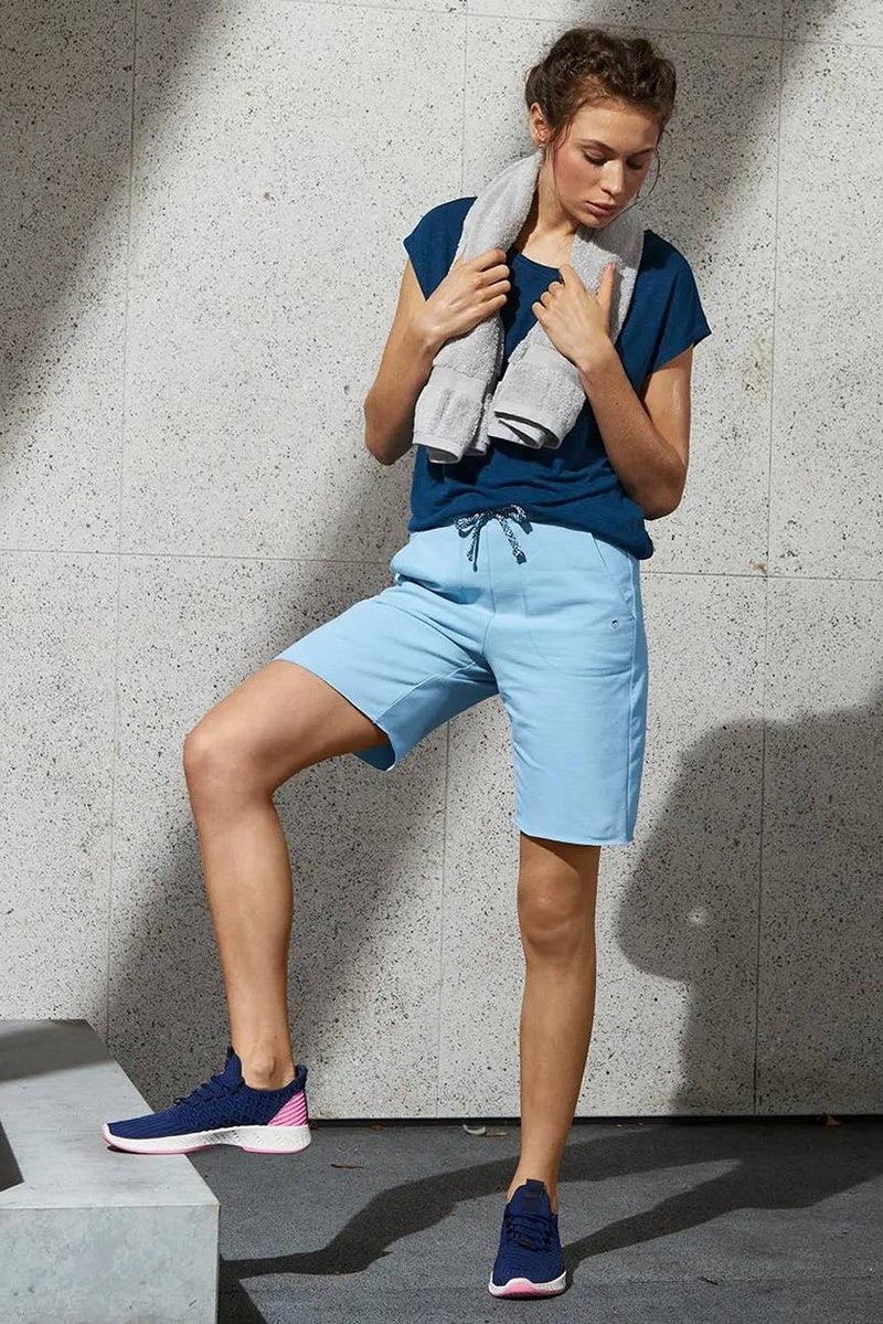 Women Sportswear Fit Training Sweatshorts, Light Blue