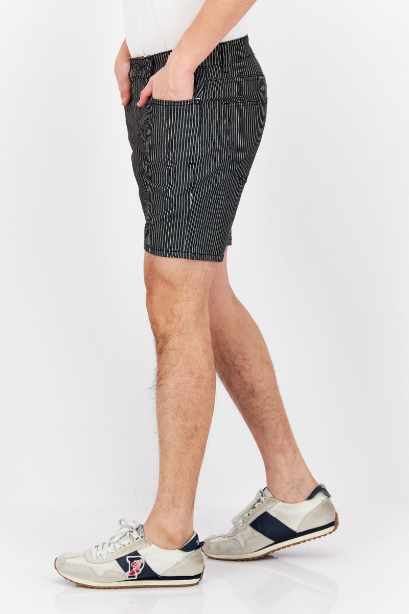 Men Stripe Chino Shorts, Grey/White