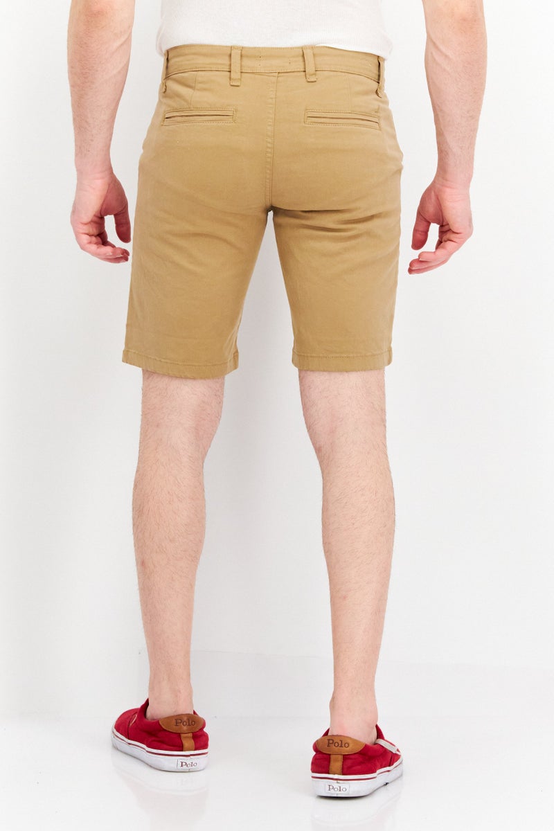 Men Slim Fit 10 Inseam Plain Chino Short, Tan