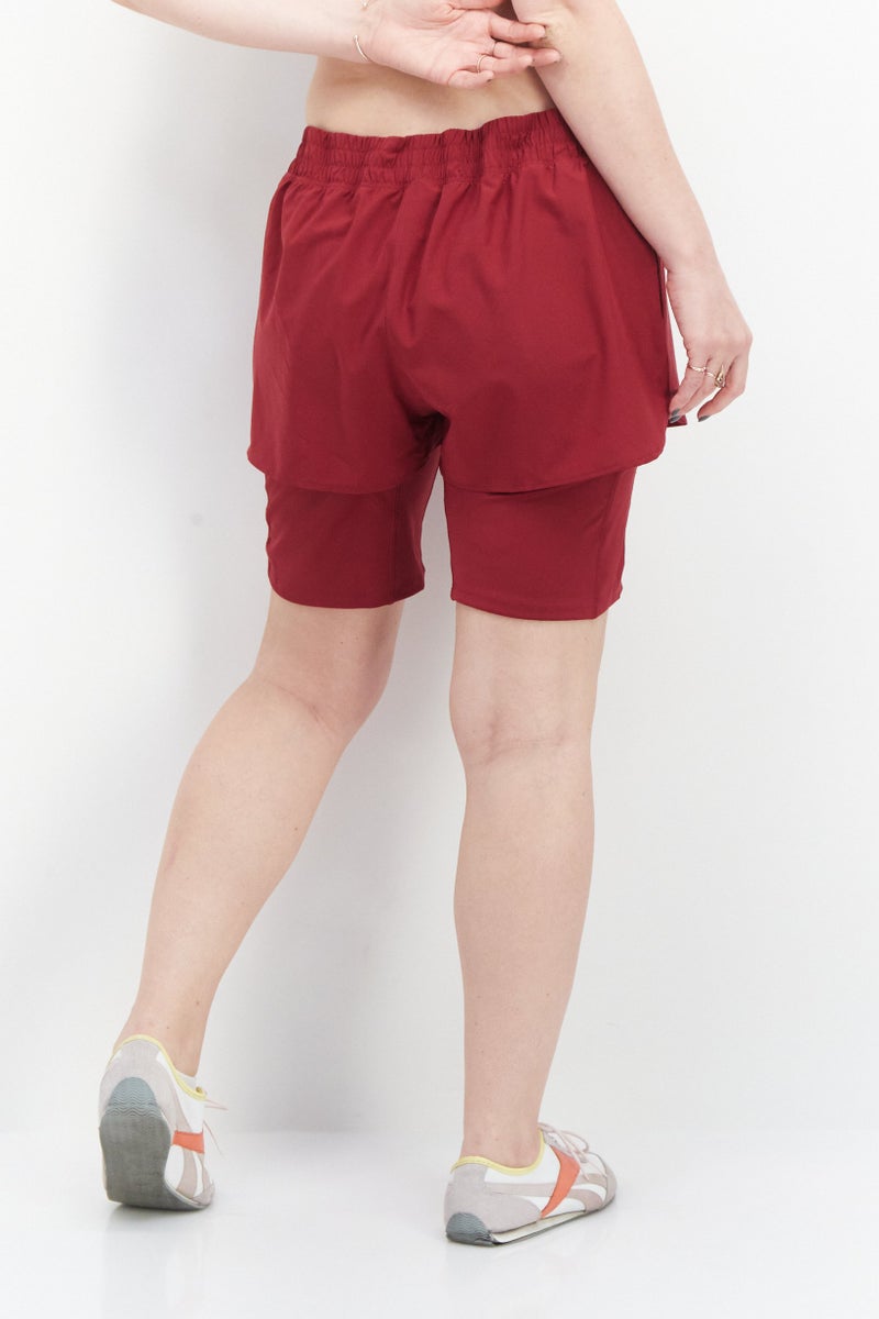 Women Sportswear Fit Training Short, Maroon