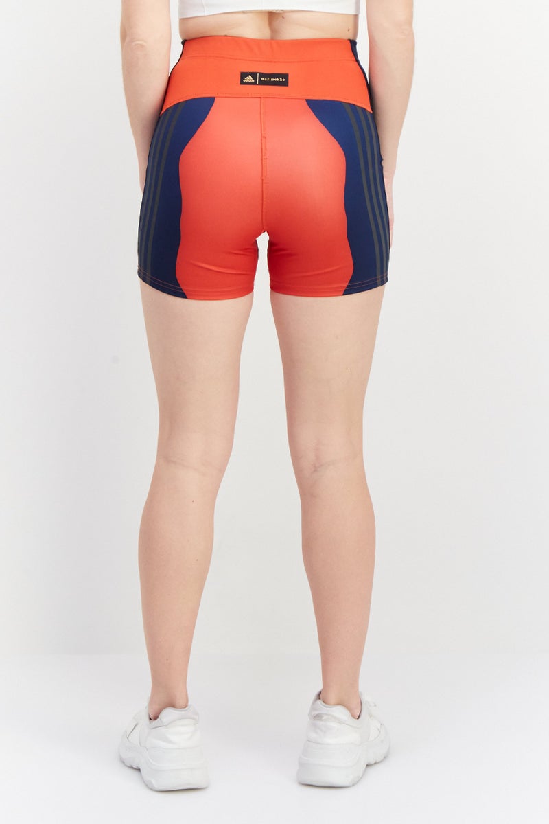 Women Sportswear Fit Running Short, Navy/Red