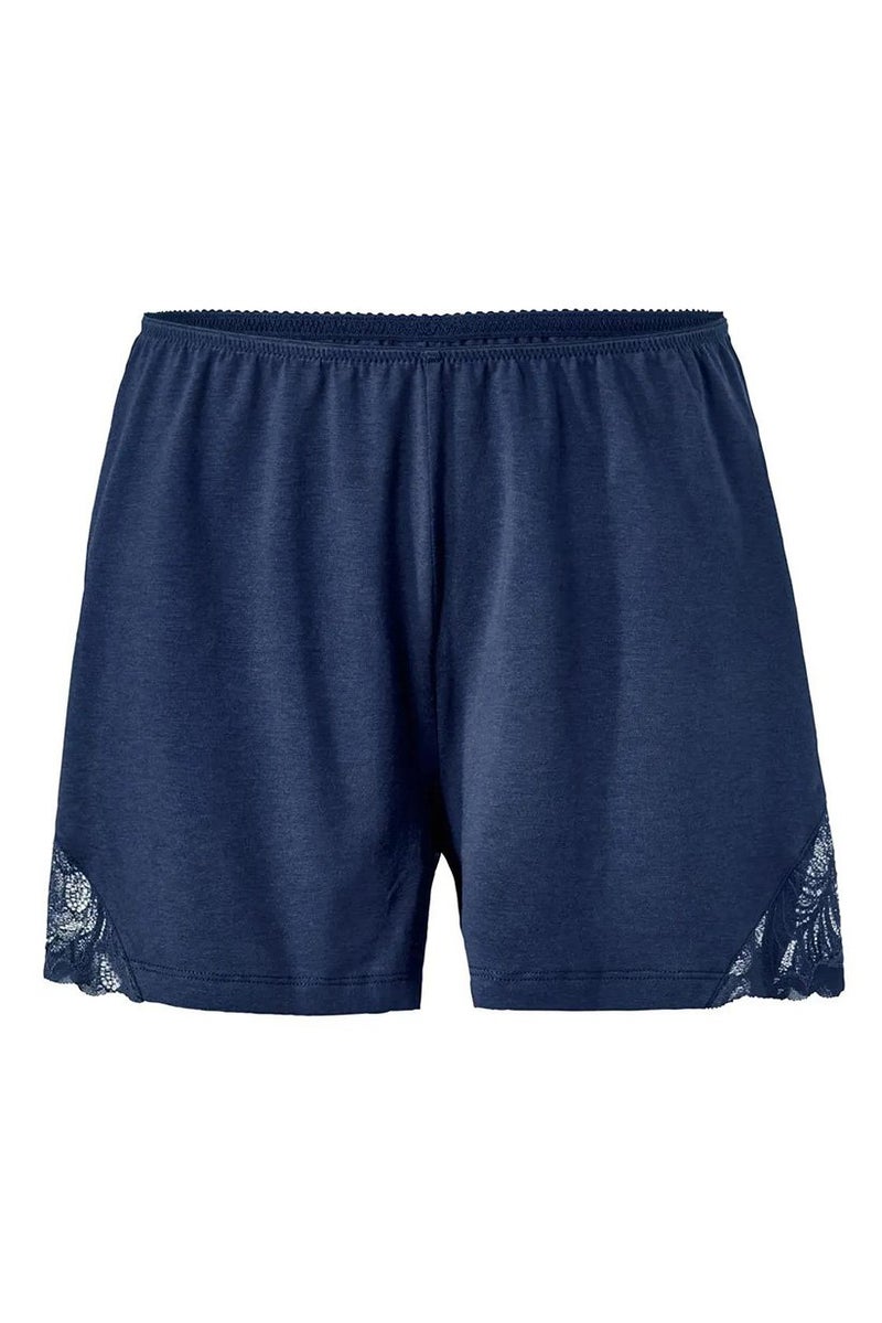Women Embroidered Detail Shorts, Navy Blue