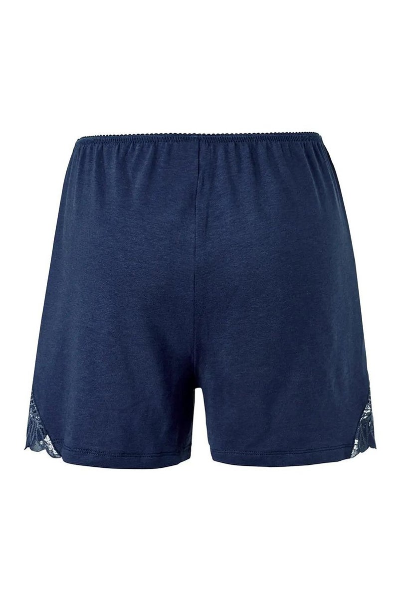 Women Embroidered Detail Shorts, Navy Blue