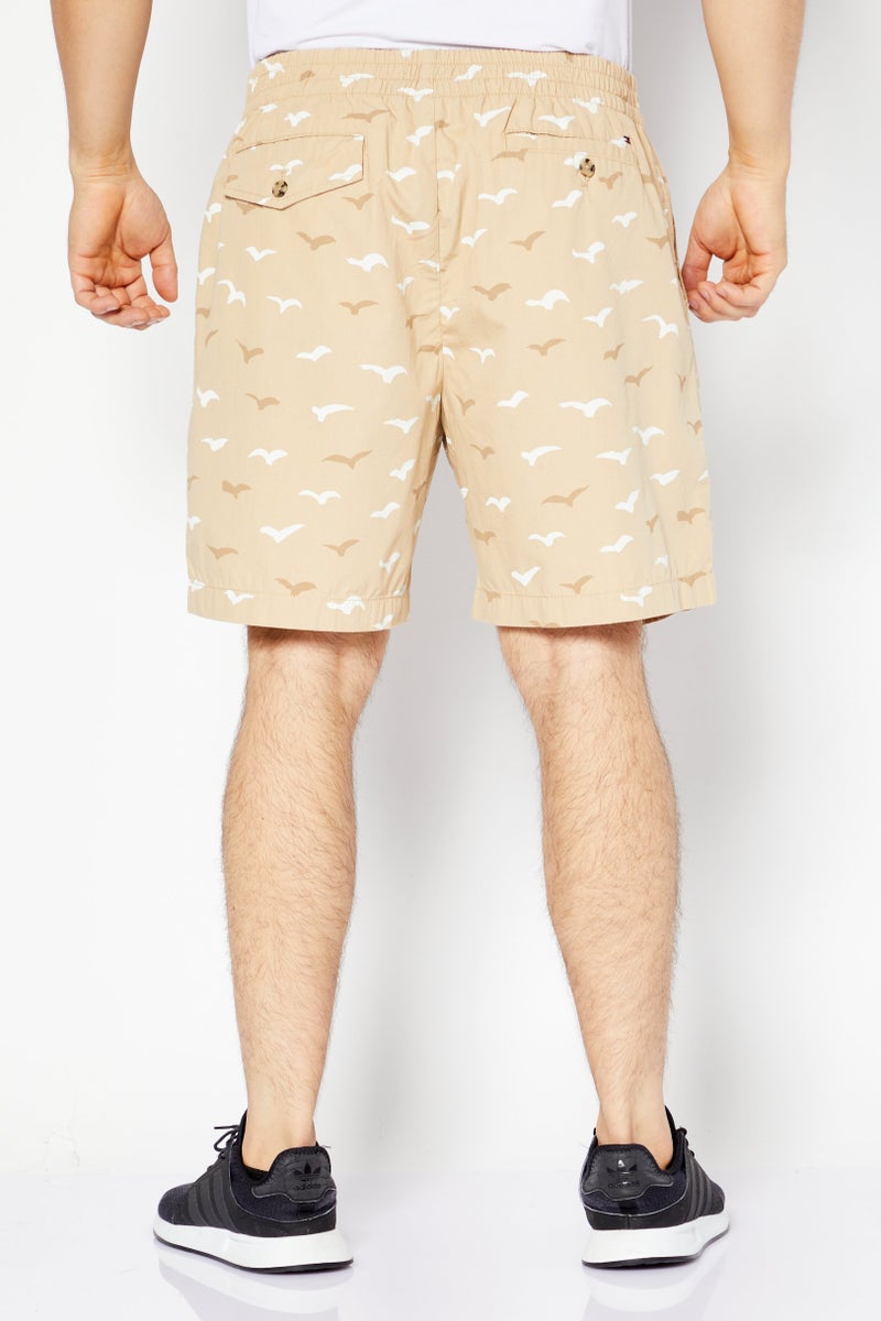 Men Allover Print Basic Short, Khaki