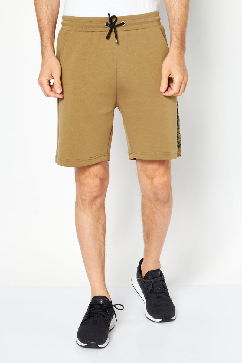 Men Sportswear Fit Fearless Print Training Shorts, New Olive