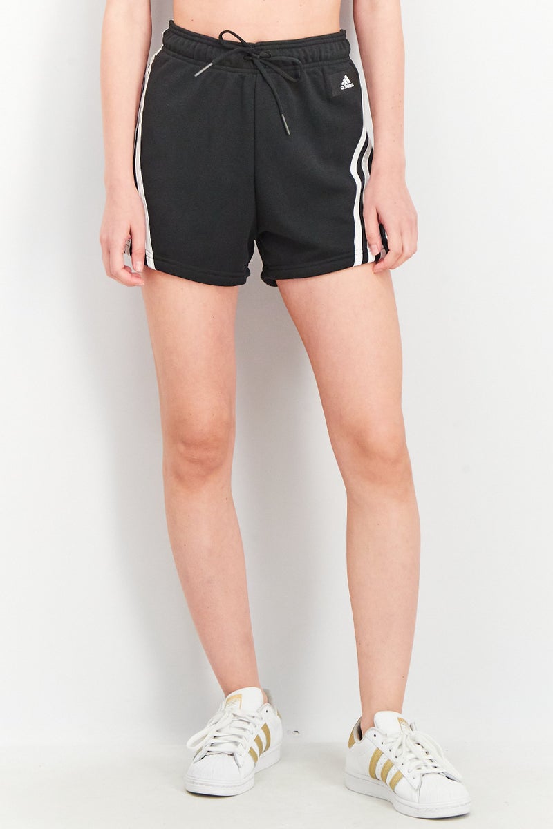 Women Sportswear Fit 3Stripes Running Shorts, Black/White