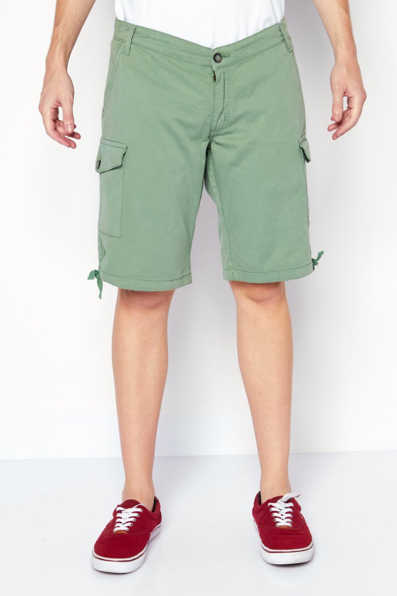 Men  Slim Fit  10 Inseam Plain Basic Short, Green