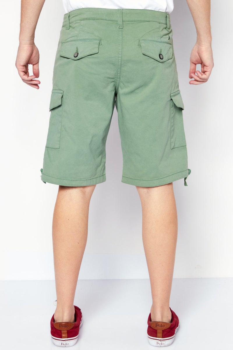 Men  Slim Fit  10 Inseam Plain Basic Short, Green