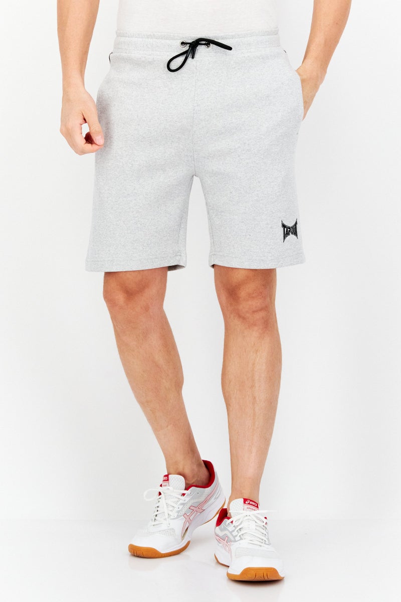 Men Sportwear Fit Brand Logo Training Shorts, Light Grey Heather