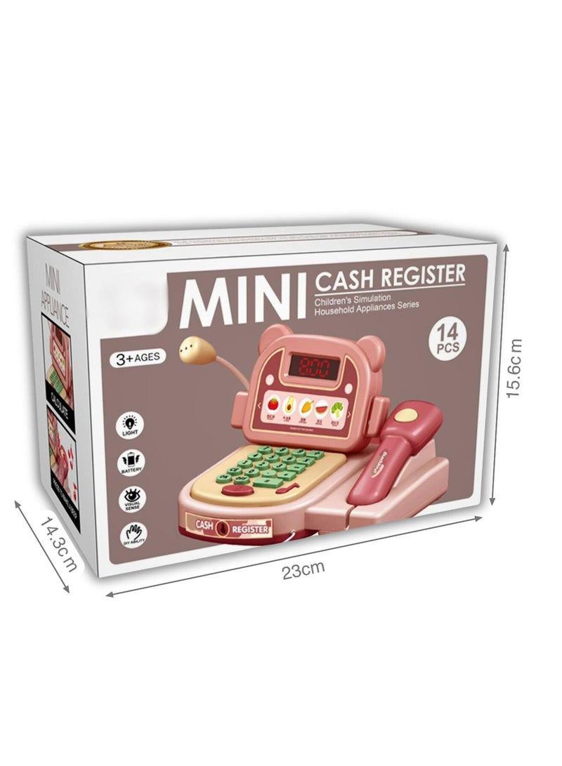 Mini Cash Register Pretend Play Toy with Sound and Light - Fun Kids Toy for Ages 3+