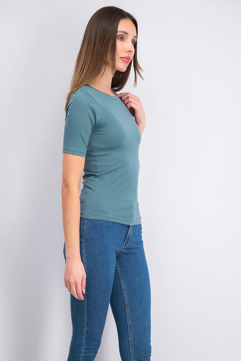 Women Shortsleeve Top, Teal