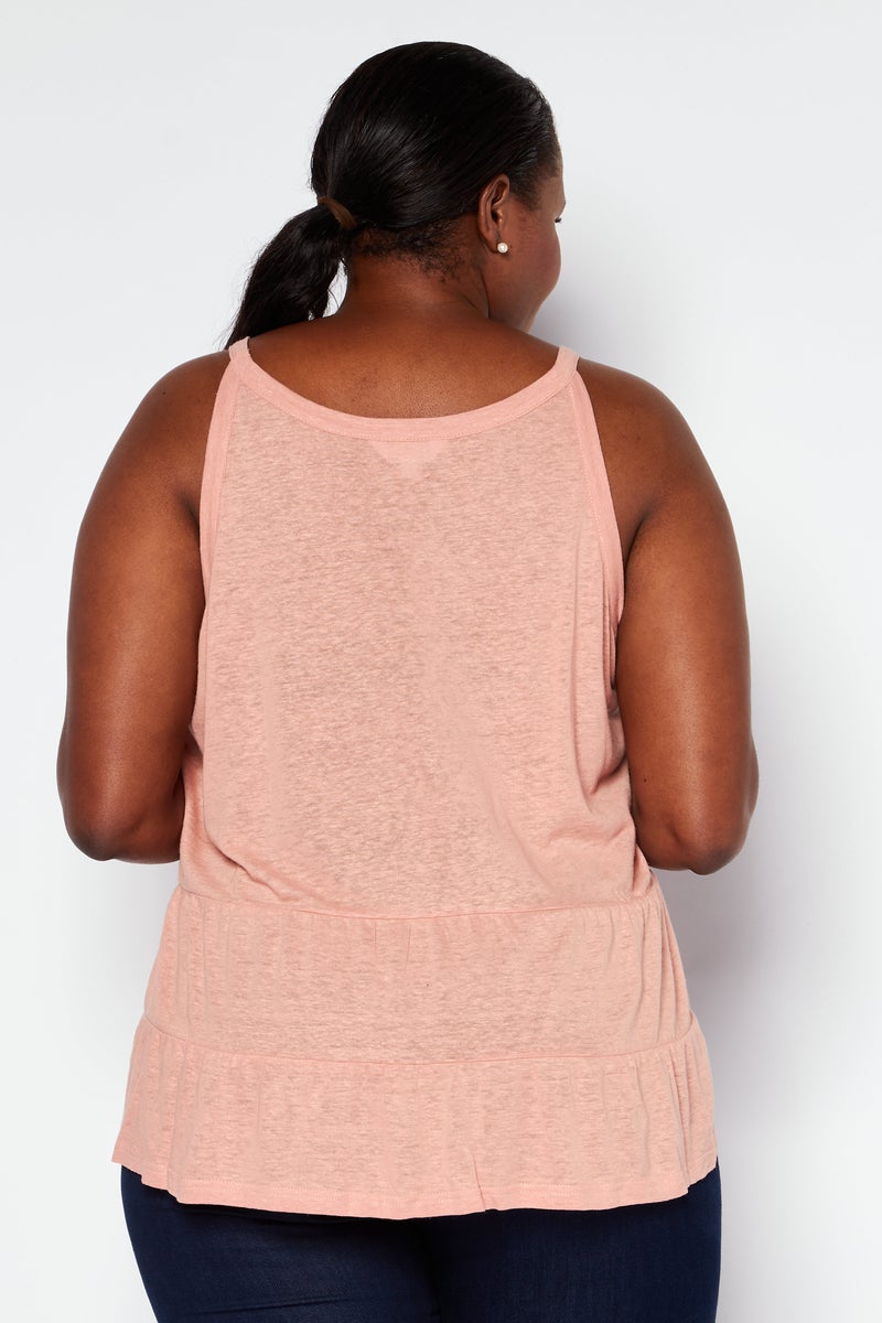 Women V Neck Sleeveless Plain Top, Rose