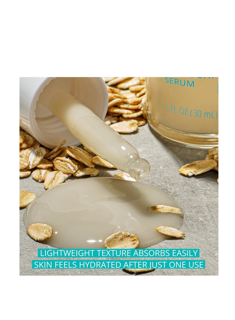 Aveeno Calm + Restore Triple Oat Hydrating Face Serum for Sensitive Skin, Gentle, Lightweight Facial Serum Instantly Smooths Skin, Fast-Absorbing, Hypoallergenic & Fragrance-Free, 1 fl. oz