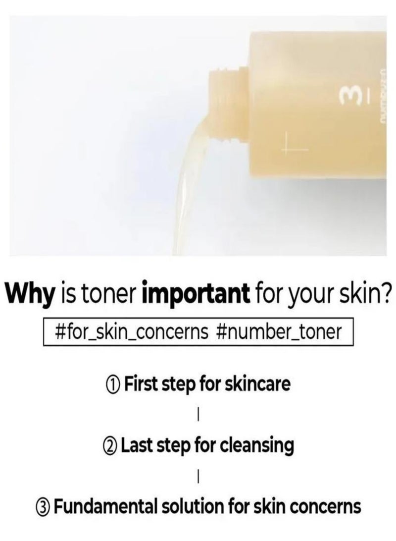 Numbuzin No.3 Super Glowing Essence Toner - Radiance-Boosting Toner with Fermented Ingredients, Niacinamide, and Galactomyces for Luminous Skin,Korean Skincare,200ml