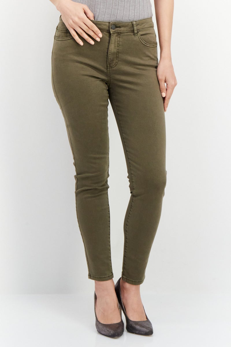Women Skinny Fit Solid Chino Pant, Khaki