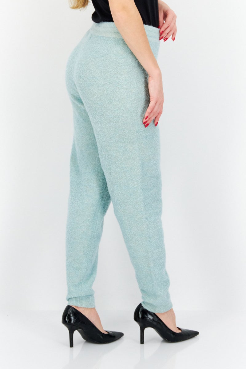 Women Regular Fit High Rise Wide Leg Trouser, Mint Green